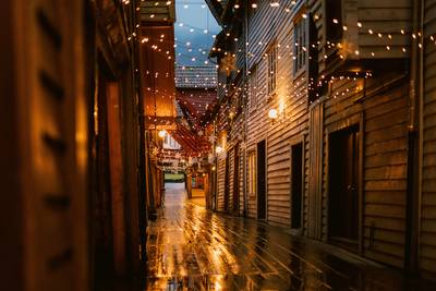 Photo. The narrow passages in Bryggen