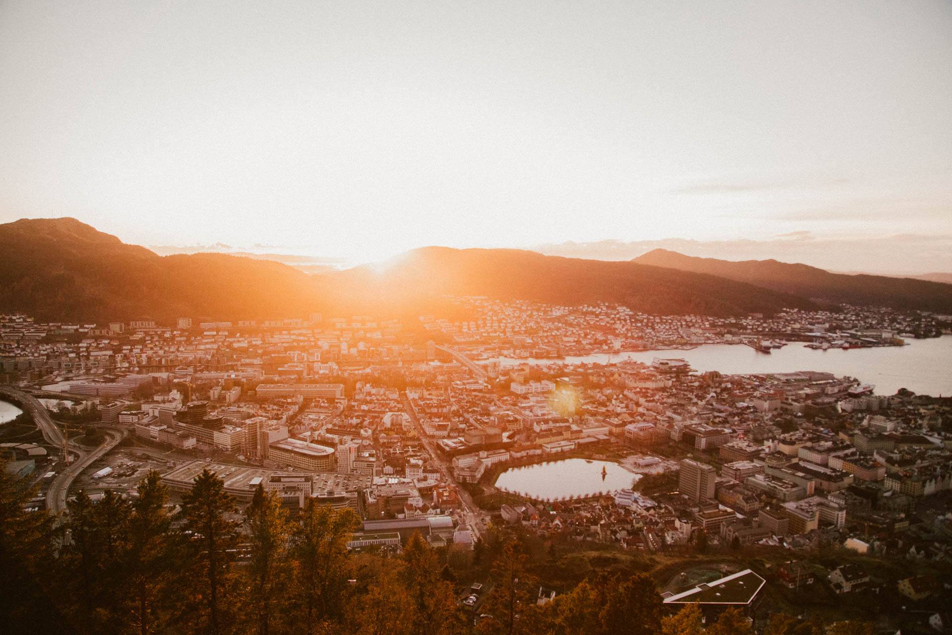 Sunset from Mount Fløyen.