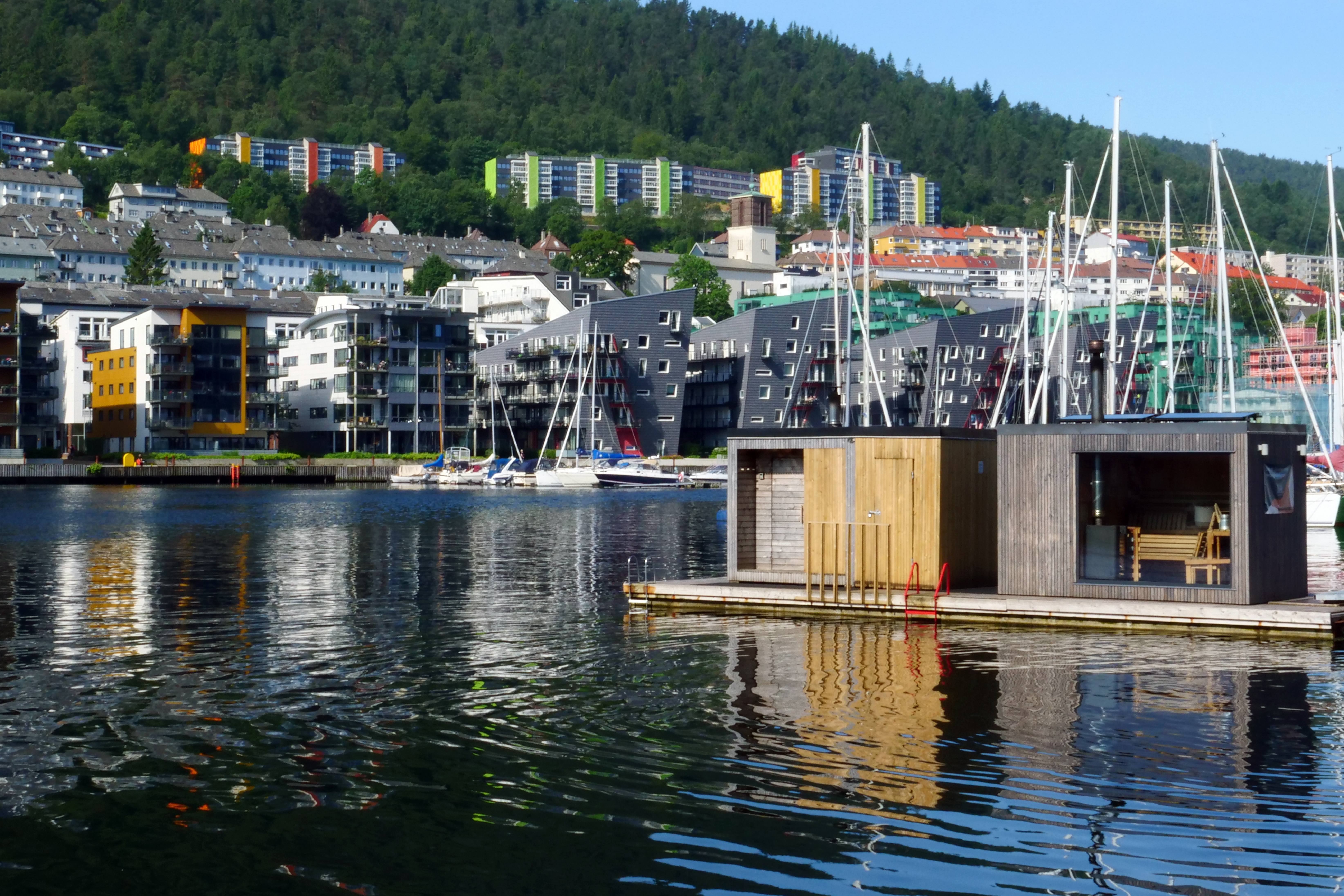Wood-fired saunas at Marineholmen.