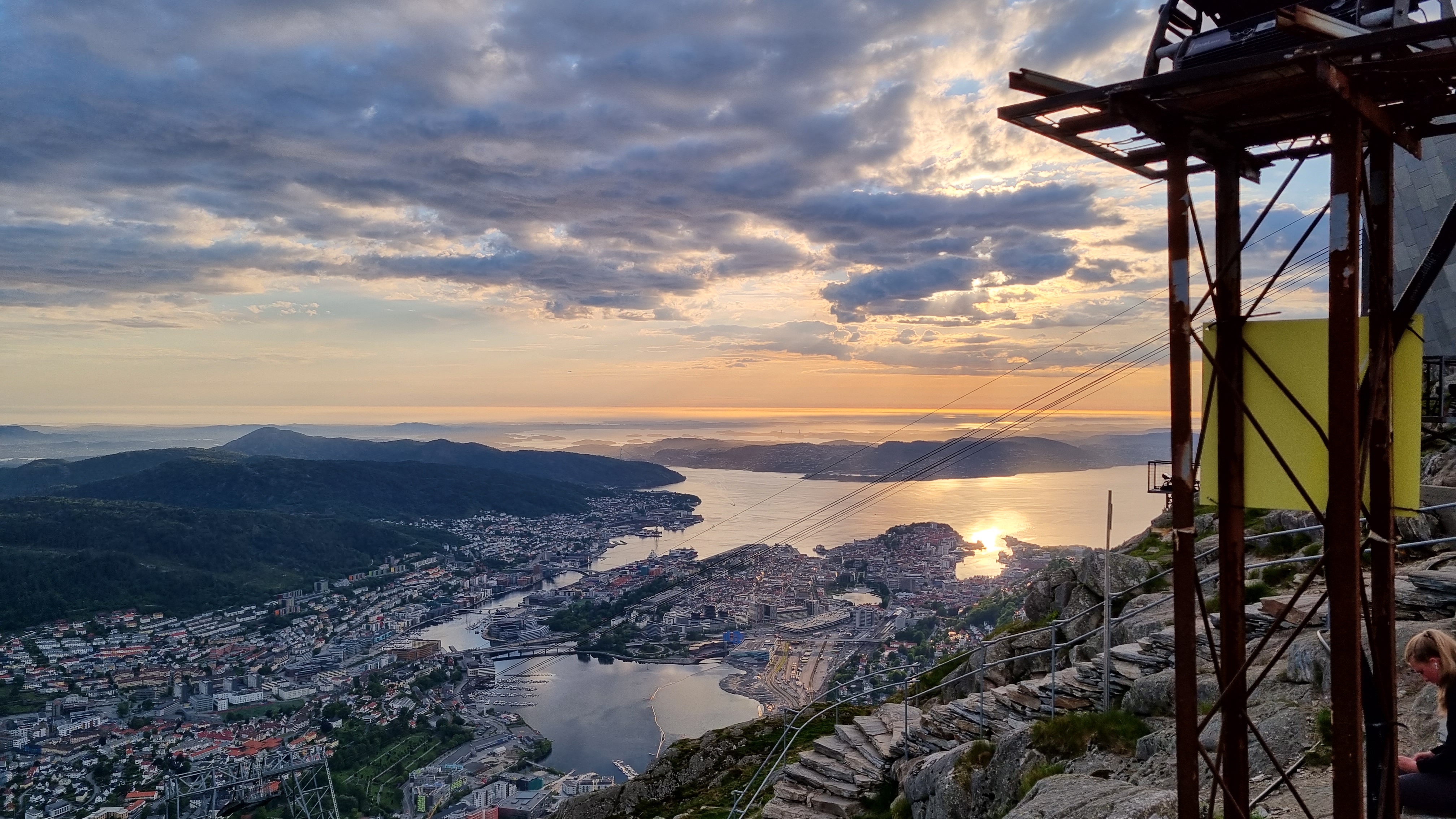 Sunset from Mount Ulriken in Bergen.