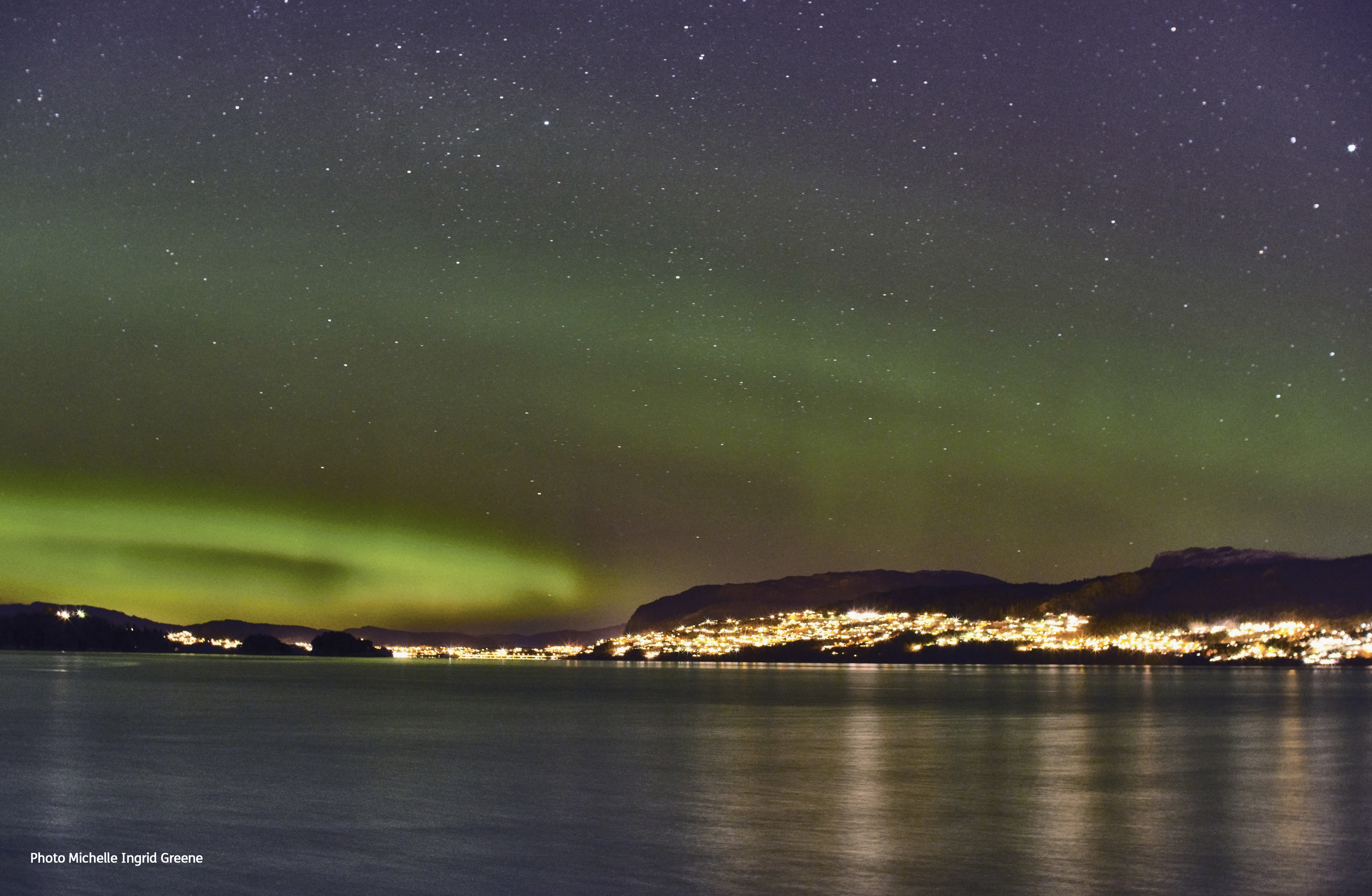Northern lights seen from Bergen.