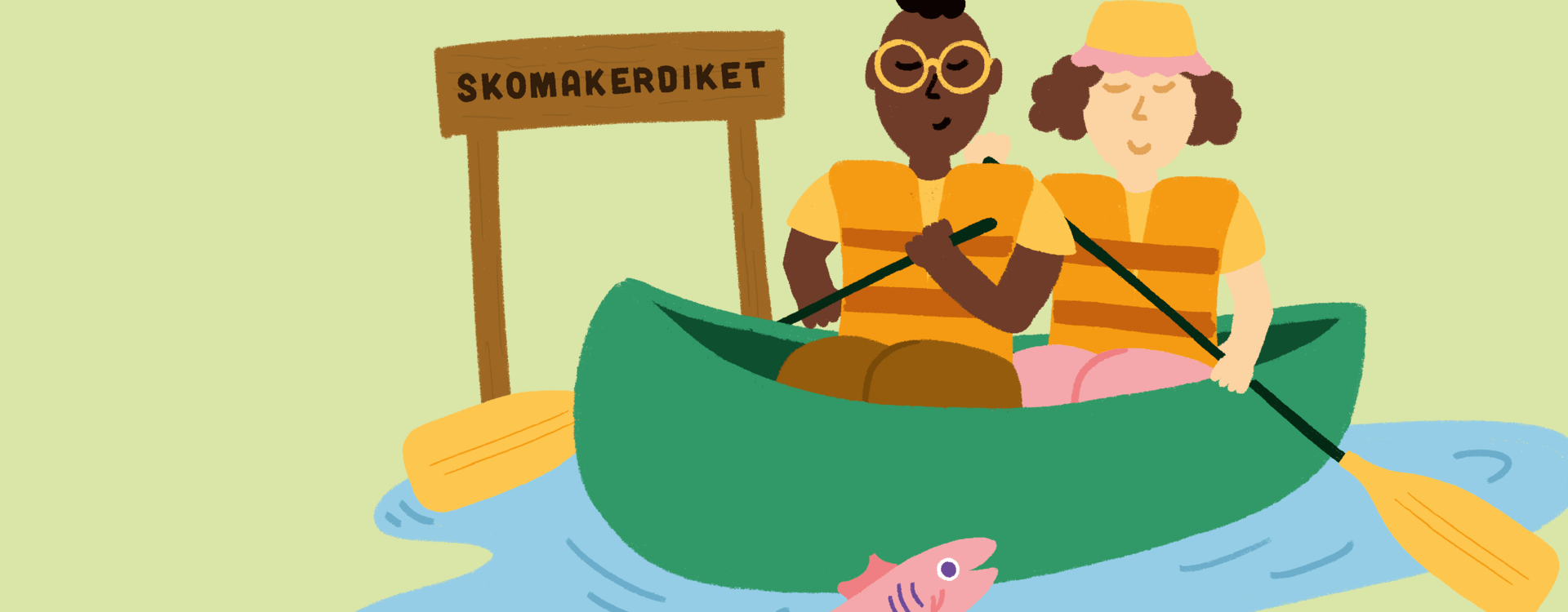 Oversiktisbilde av Nubbevannet på byfjellene i Bergen. Ulriken i bakgrunnen. Folk som bader i vannet. Pent vær.