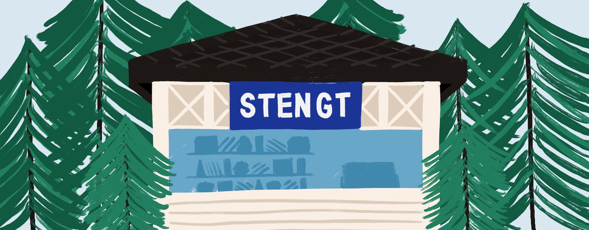 Illustration showing a closed shop.