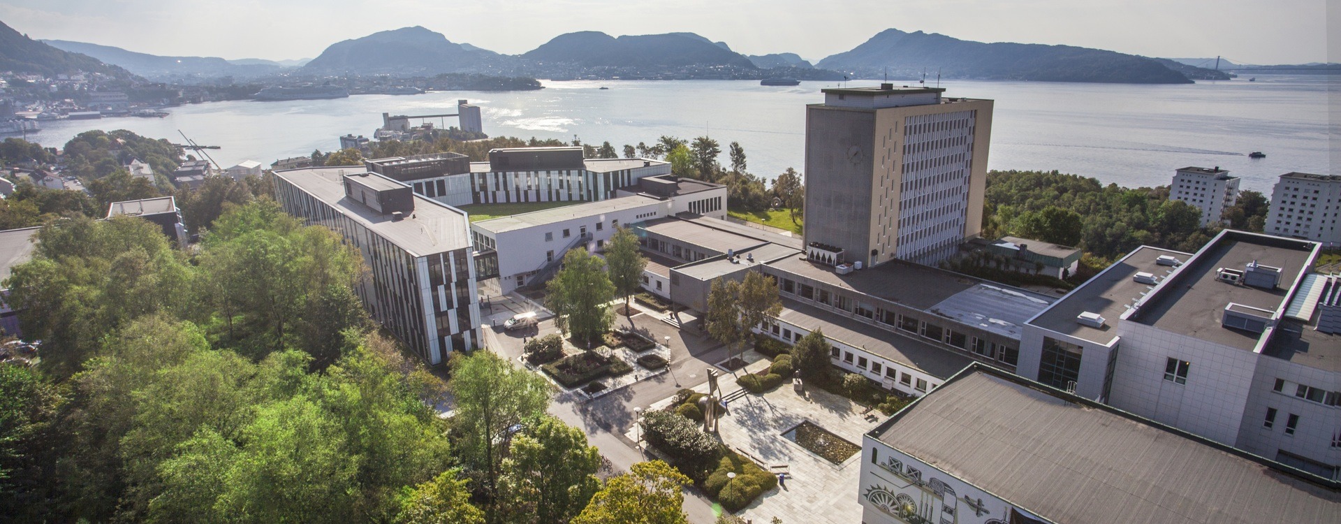 Aerial photo of the NHH campus.