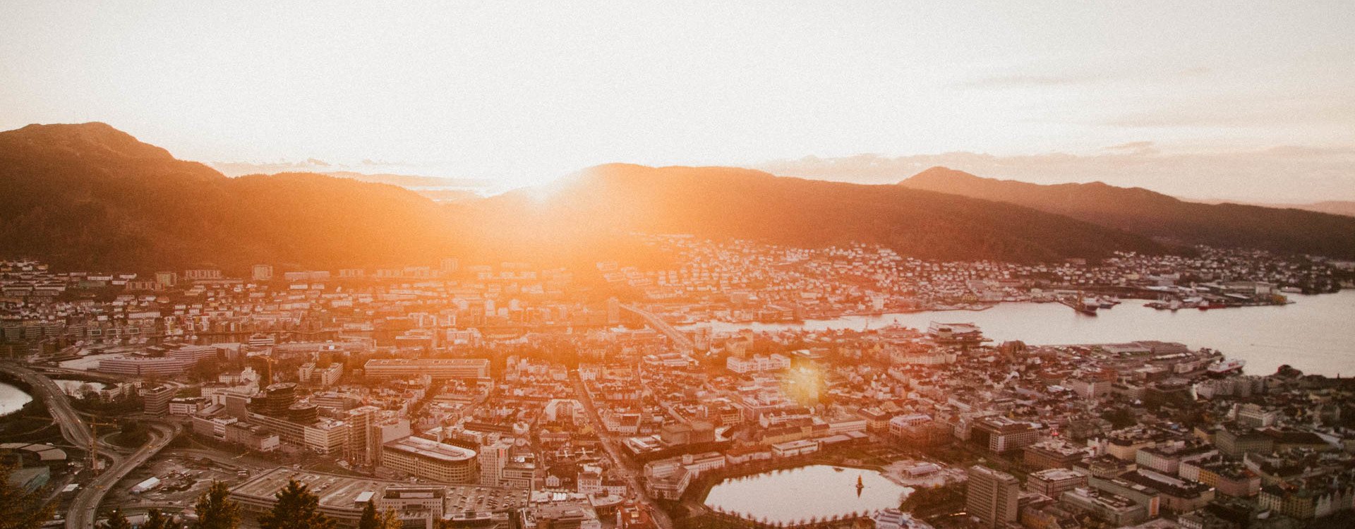 Photo of a sunset in Bergen