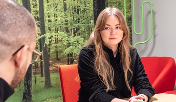 Jobbintervju med en person