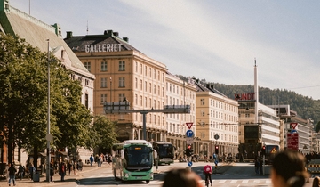 Bergen sentrum på sommeren. 
