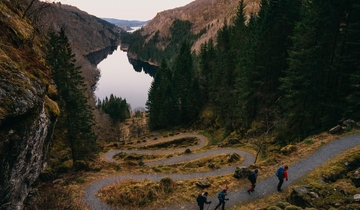 The hairpin bends in Kossdalen seen from above